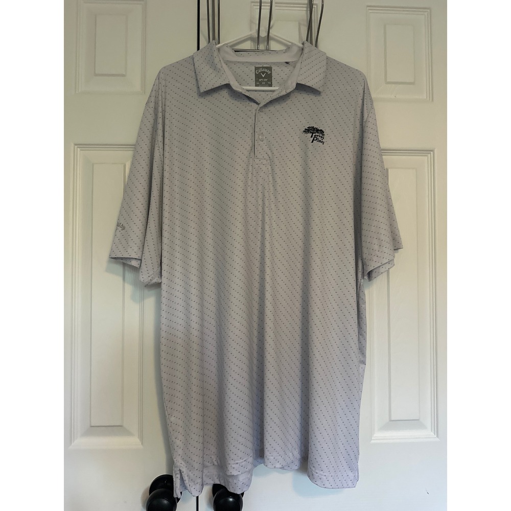 Callaway Opti-Dri Torrey Pines Mens XXL Gray Chevron Print Golf Polo Shirt